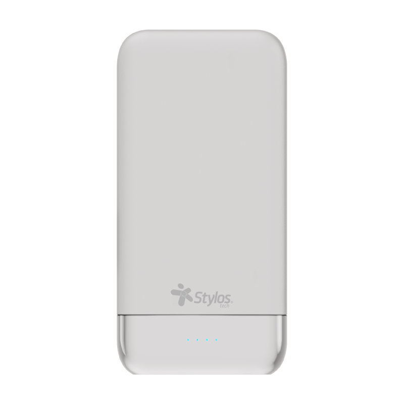 POWER BANK STYLOS, BLANCO 10000 MAH 2 USB LED ULTR...
