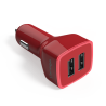 CARGADOR PARA AUTO VORAGO 2 PUERTOS USB ROJO BLIST...