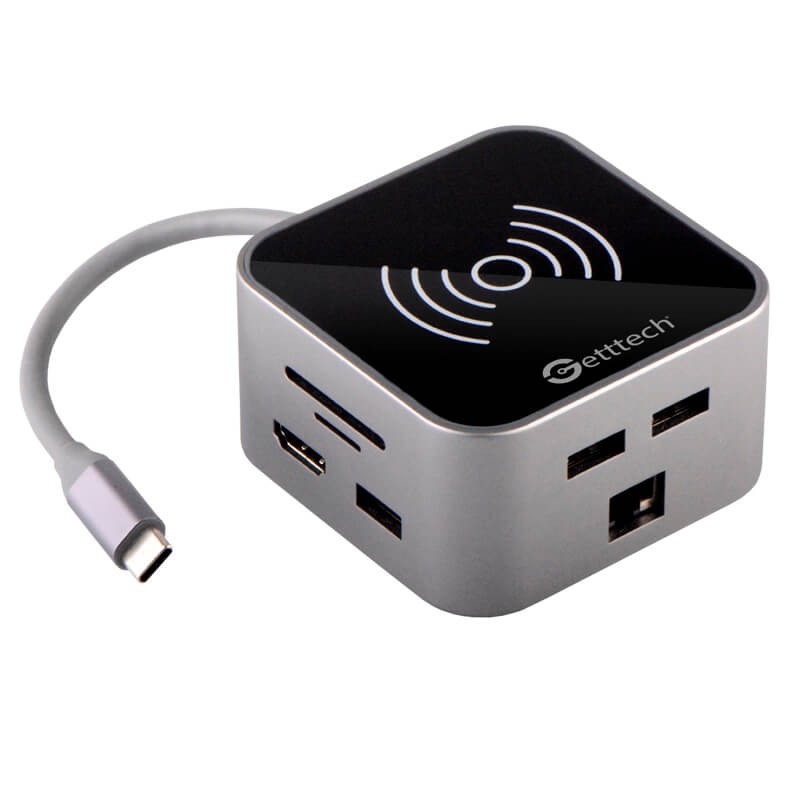 HUB GETTTECH TIPO C WIRELESS GHW-69401 HDMI/RJ45/S...
