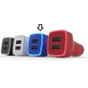 CARGADOR PARA AUTO VORAGO 2 PUERTOS USB AZUL BLIST...