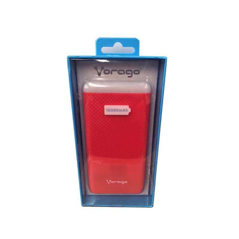 POWER BANK VORAGO PB-400 10000 mAh ROJO 2 ENTRADAS...