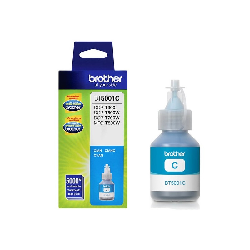 BOTELLA DE TINTA BROTHER BT5001C CYAN 5,000 PAGINA...
