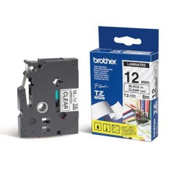 CINTA BROTHER TZES135 BLANCO SOBRE TRANSPARENTE 12...