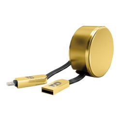CABLE BLACKPCS (CA-RETRACTIL) V8/LIGHTNING ORO 1M ...